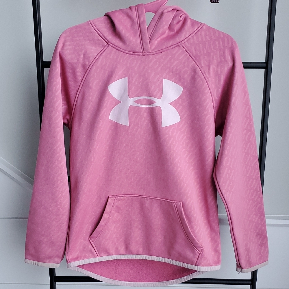 Kids Under Armour ColdGear Pink Pullover Hoodie